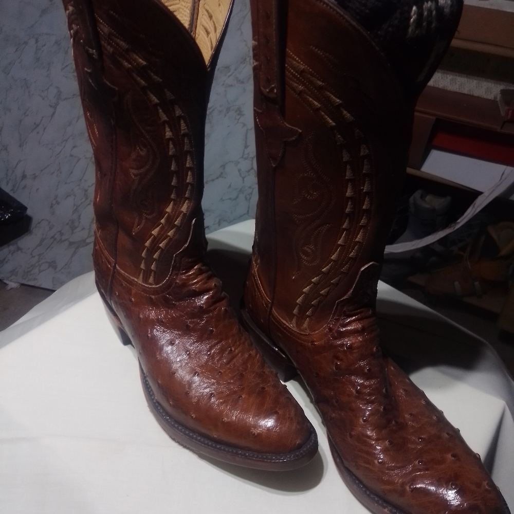 Handmade boots ostrich